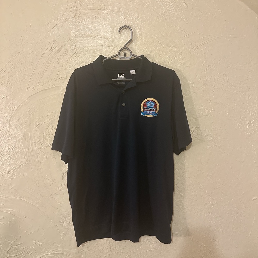 navy blue 50th Football Hall of Fame committee polo